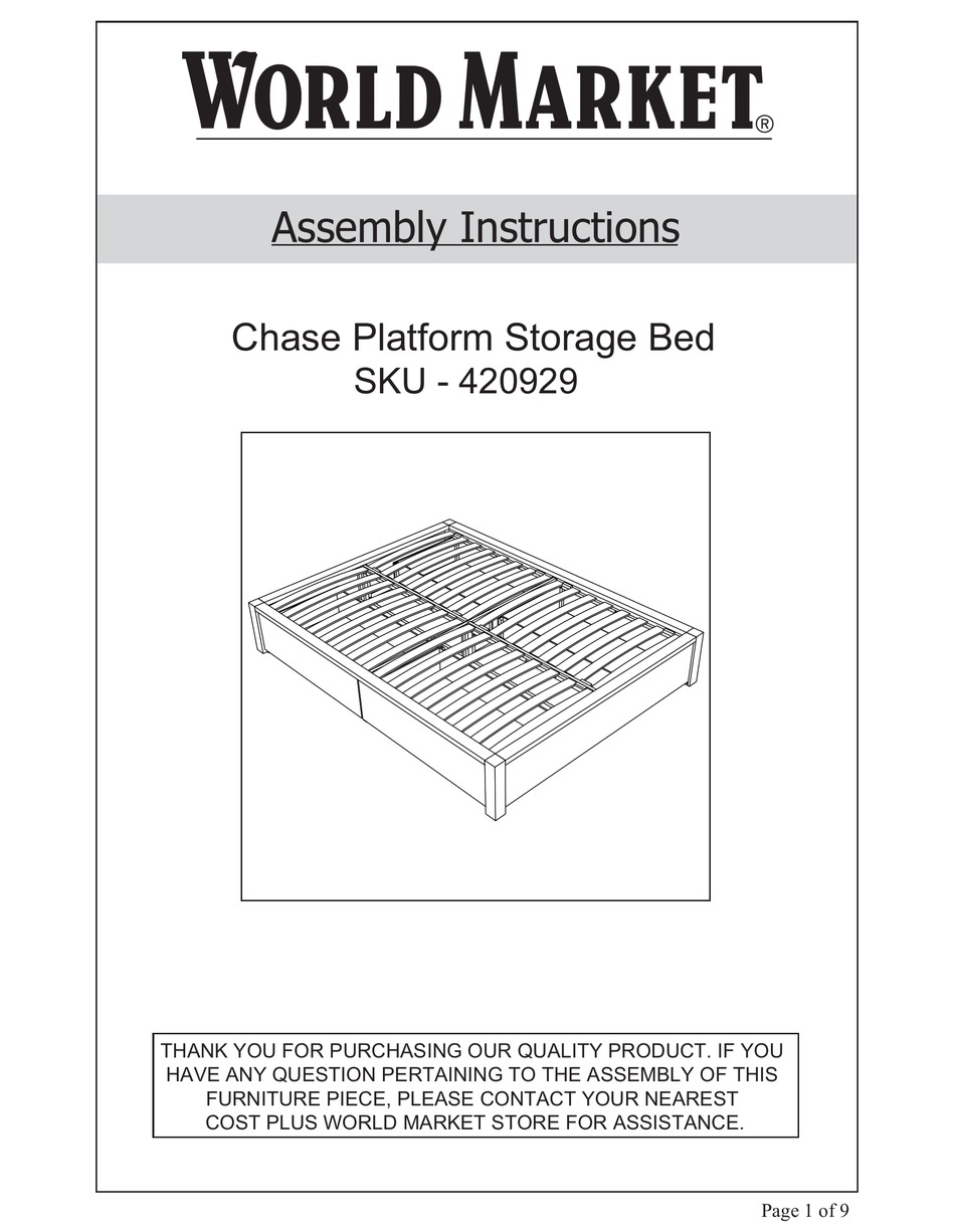 World Market Chase Platform Storage Bed, Wolf Creek Bookcase Storage Bed Instructions
