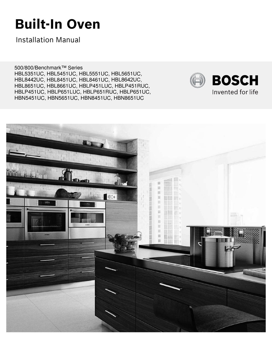 BOSCH BENCHMARK 500 SERIES OVEN INSTALLATION MANUAL ManualsLib