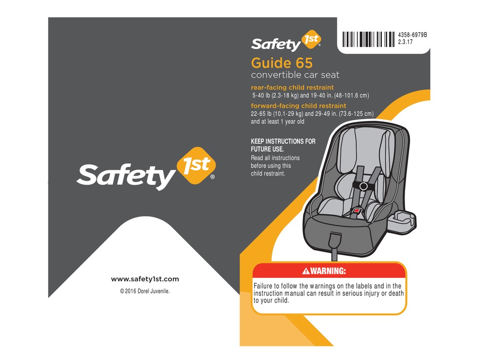 Safety 1st Guide 65 Car Seat User Manual Manualslib - Safety One Car Seat Installation
