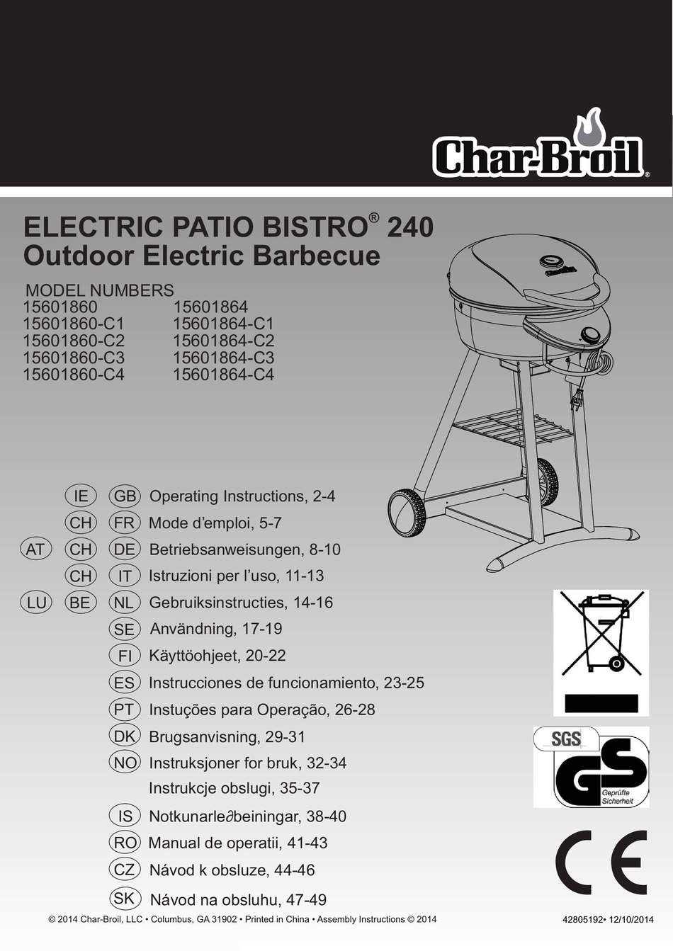 CHARBROIL 15601860 GRILL OPERATING INSTRUCTIONS MANUAL ManualsLib