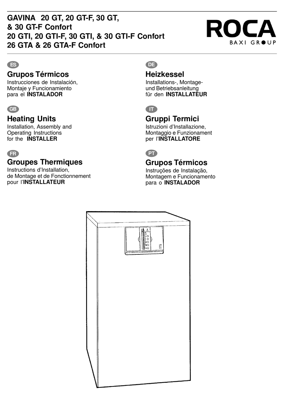 Roca Gavina Gt Installation Assembly And Operating Instructions For The Installer Pdf Download Manualslib