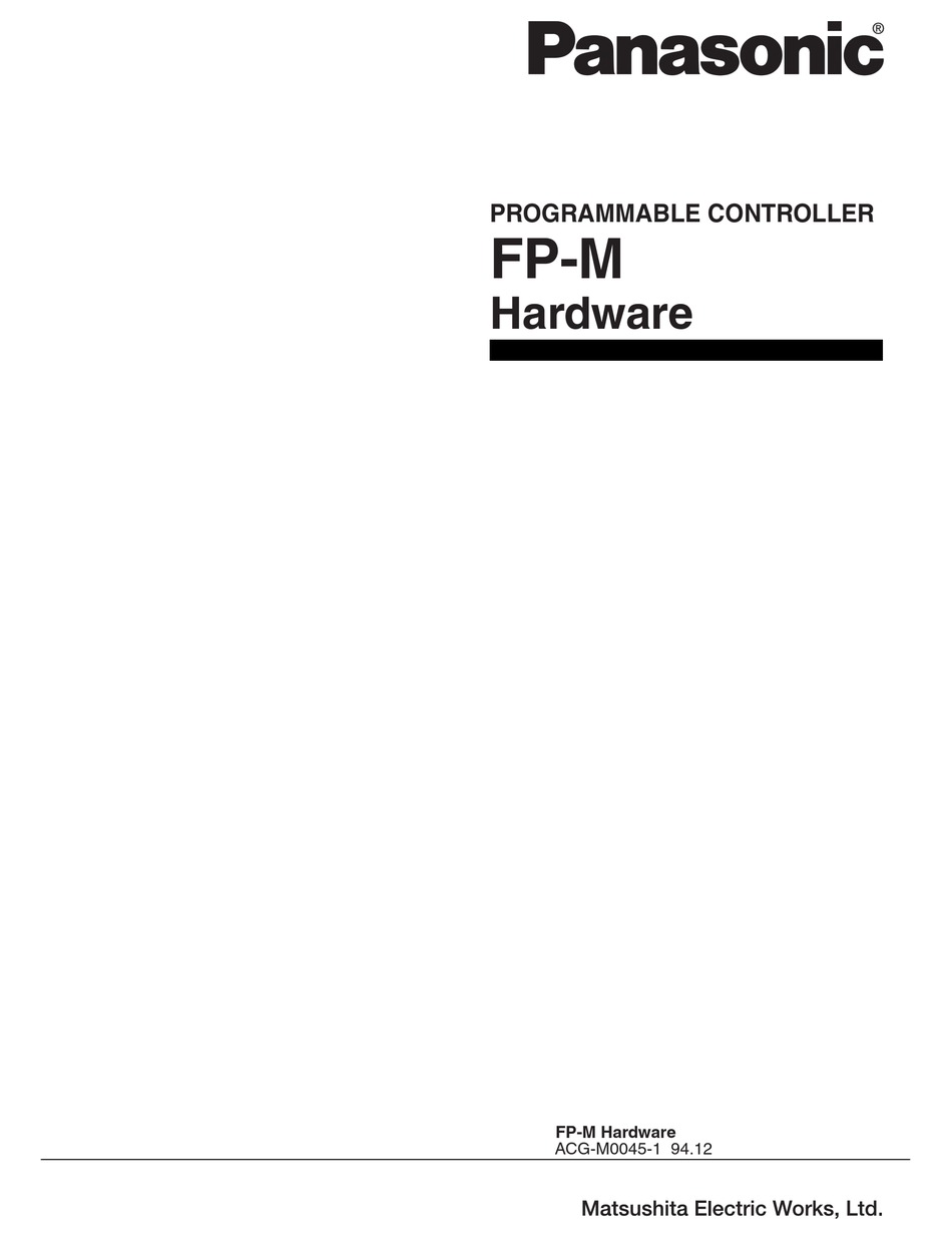 PANASONIC FP-M HARDWARE CONTROLLER MANUAL | ManualsLib