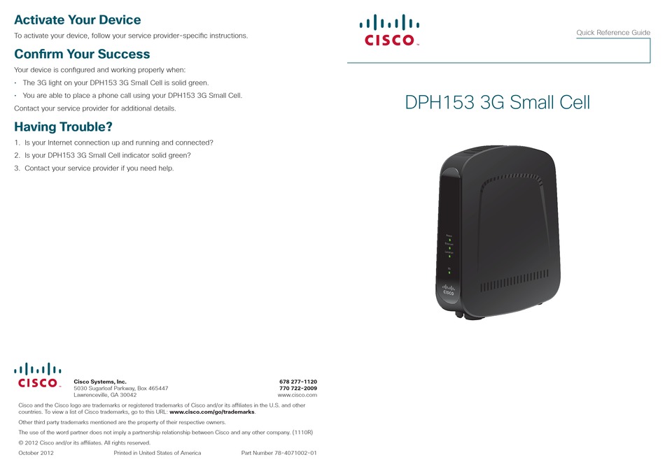 CISCO DPH153 QUICK REFERENCE MANUAL Pdf Download | ManualsLib