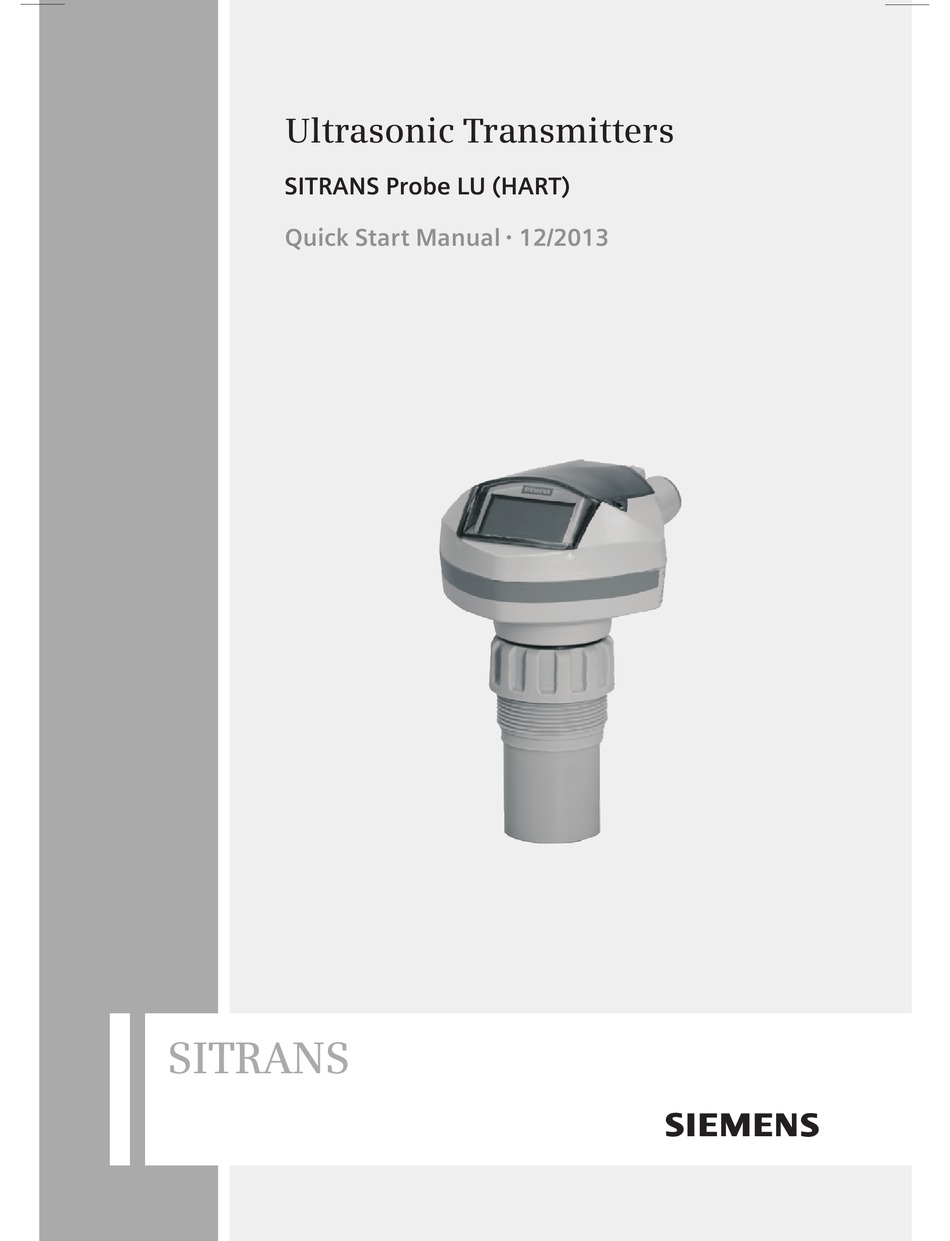 SIEMENS SITRANS PROBE LU QUICK START MANUAL Pdf Download ManualsLib