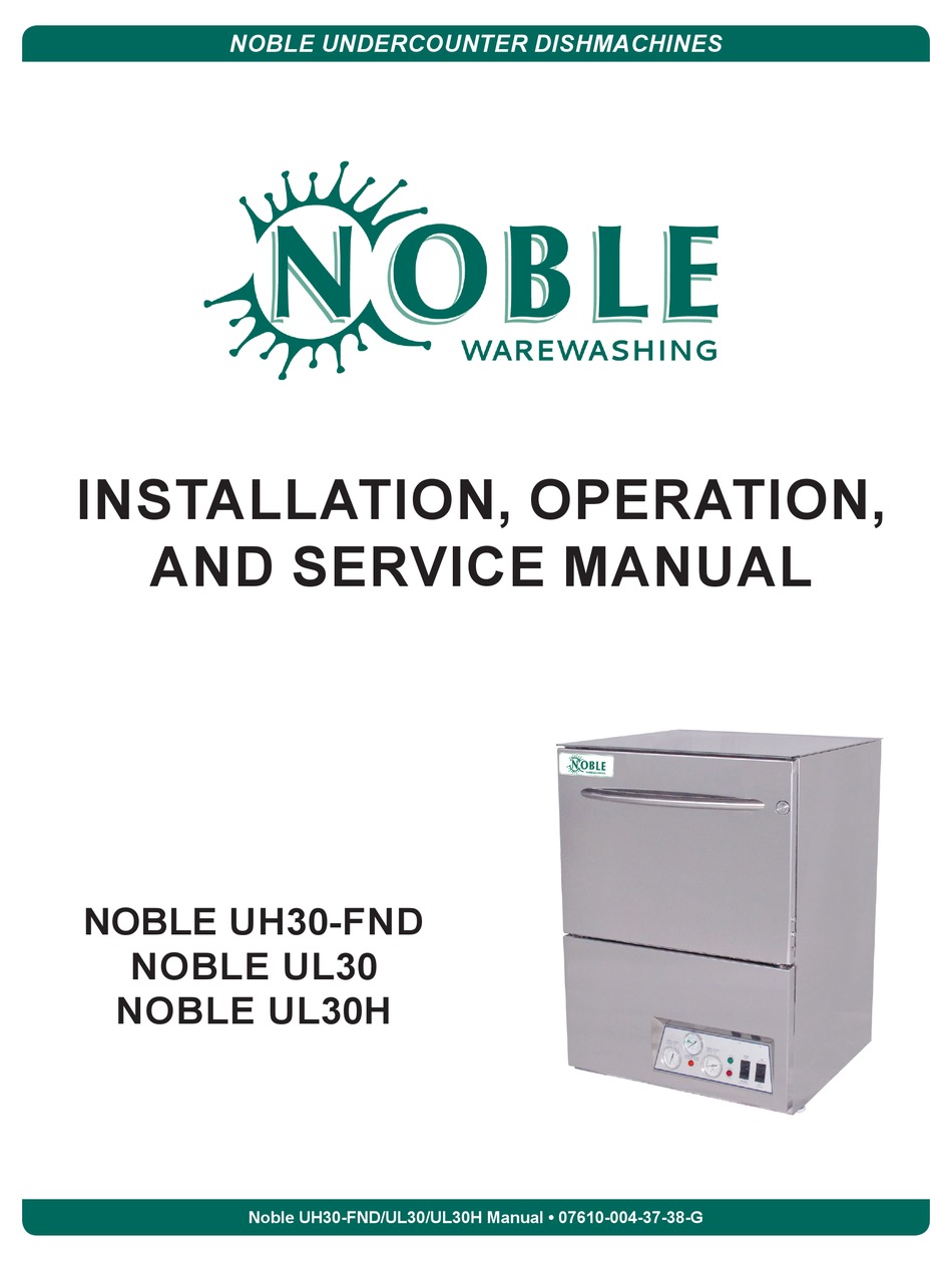 Noble Uh30 Fnd Installation Operation And Service Manual Pdf Download Manualslib