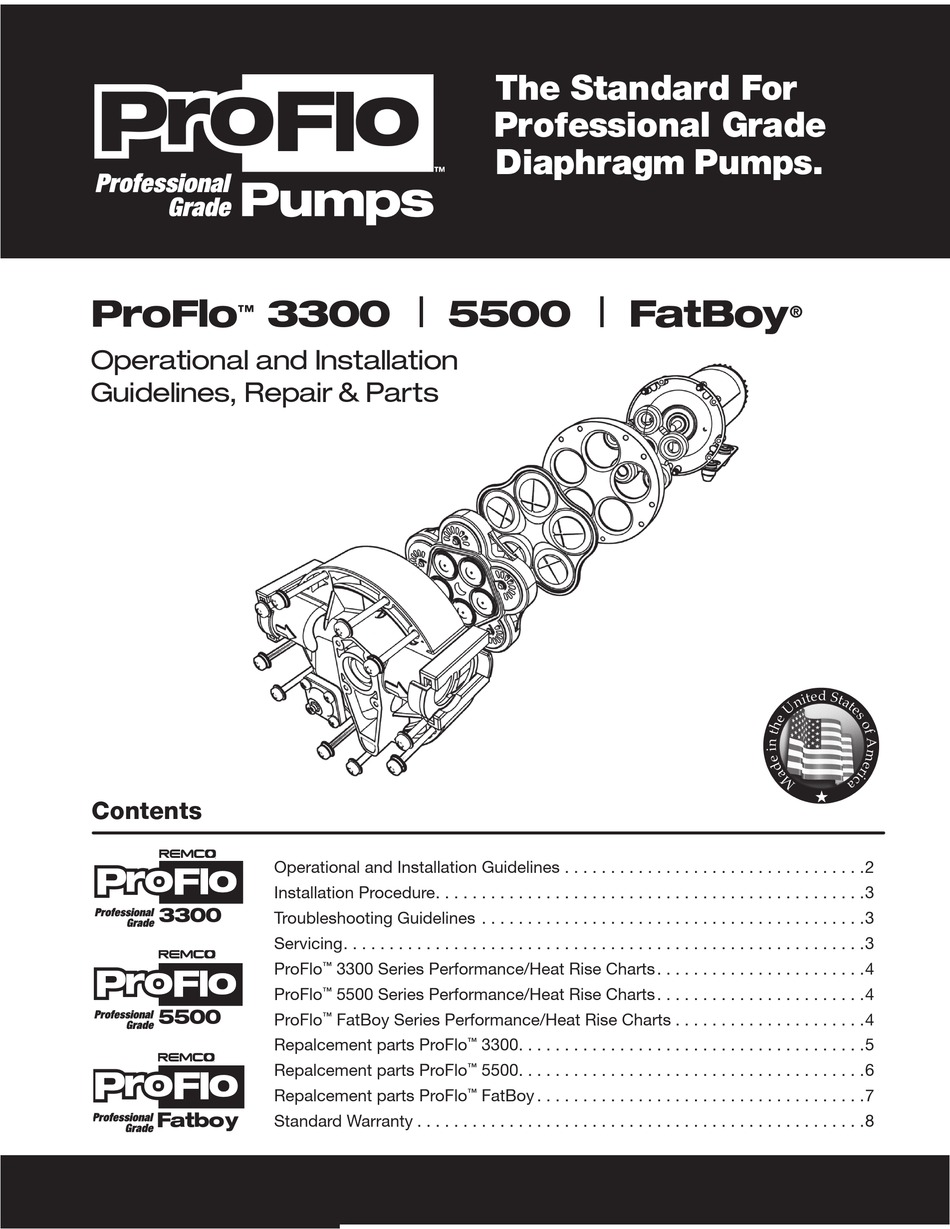 REMCO PROFLO 3300 WATER PUMP OPERATION AND INSTALLATION MANUAL ManualsLib