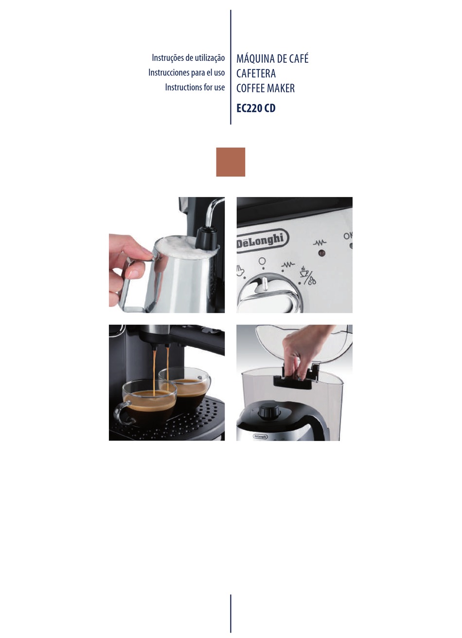 DELONGHI EC220 CD COFFEE MAKER INSTRUCTIONS FOR USE MANUAL