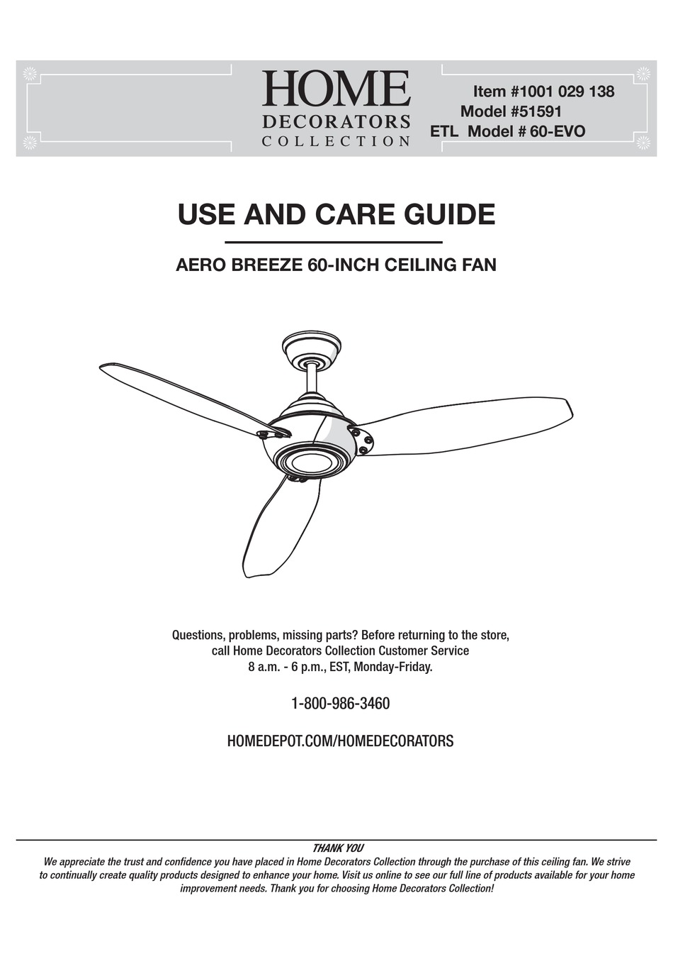 Aero Breeze 60 Evo Use And Care Manual