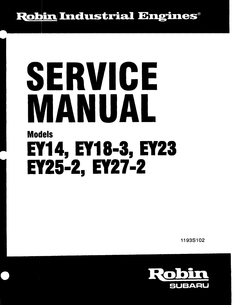 ROBIN EY14 SERVICE MANUAL Pdf Download | ManualsLib