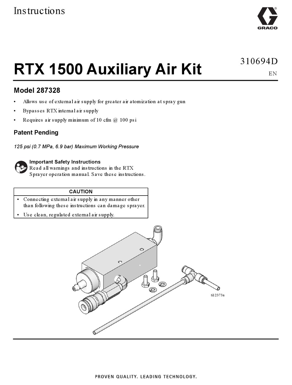 GRACO 287328 PAINT SPRAYER INSTRUCTIONS MANUAL ManualsLib