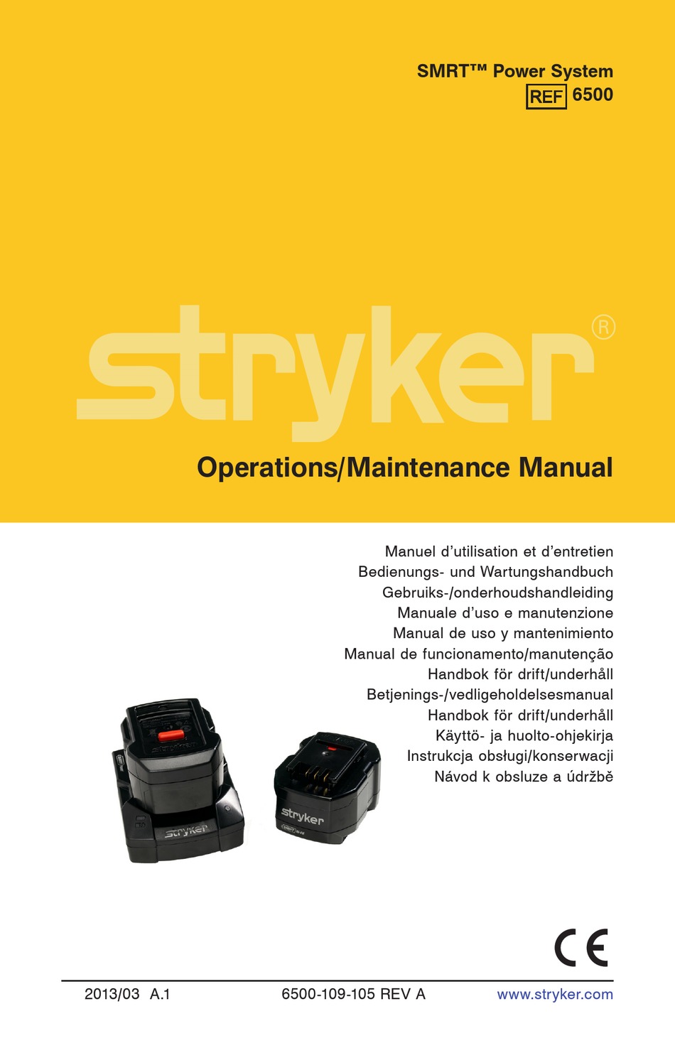 STRYKER SMRT POWER SYSTEM 6500 OPERATION & MAINTENANCE MANUAL Pdf