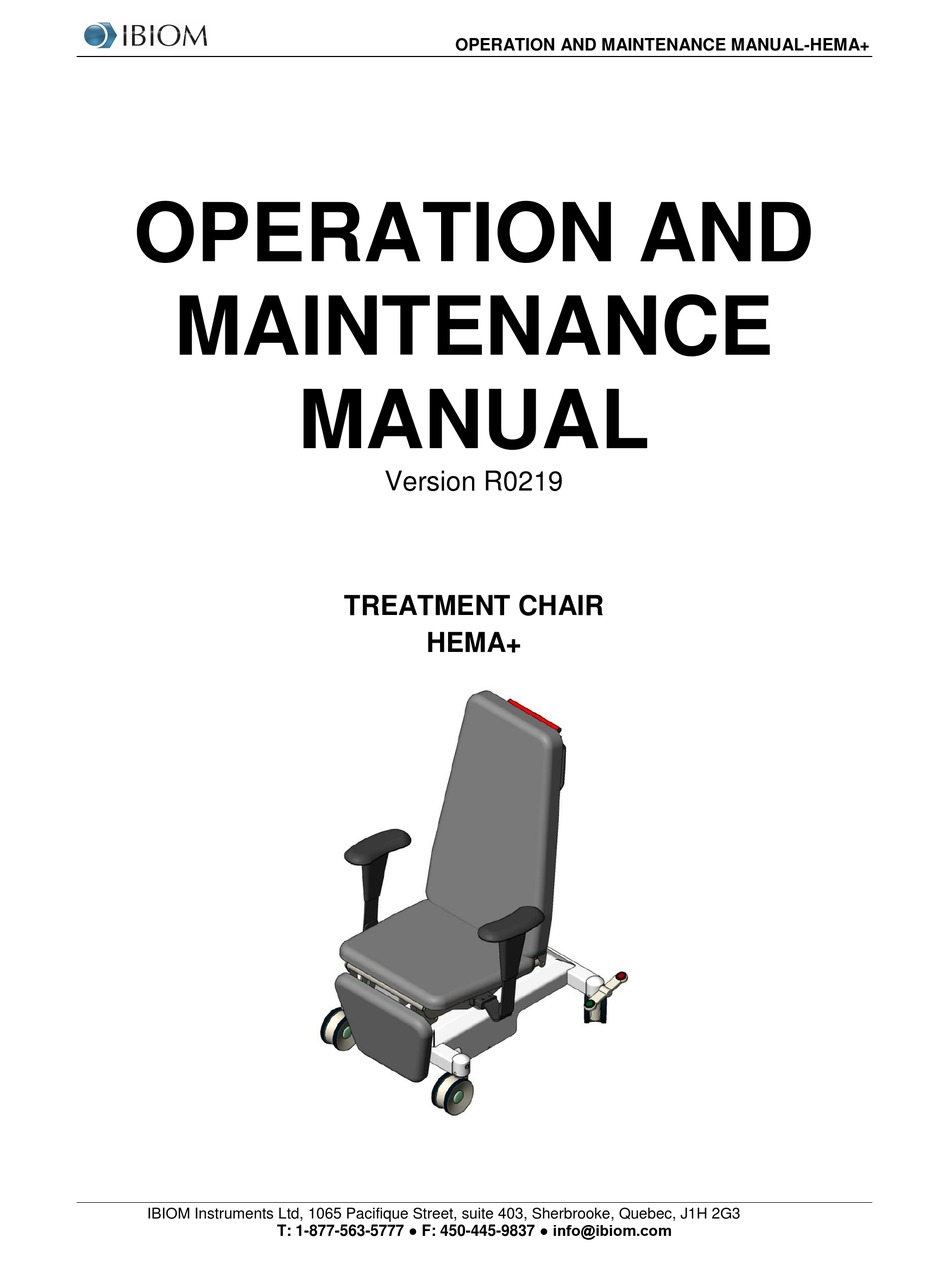 IBIOM INSTRUMENTS LTD HEMA PLUS OPERATION AND MAINTENANCE MANUAL Pdf