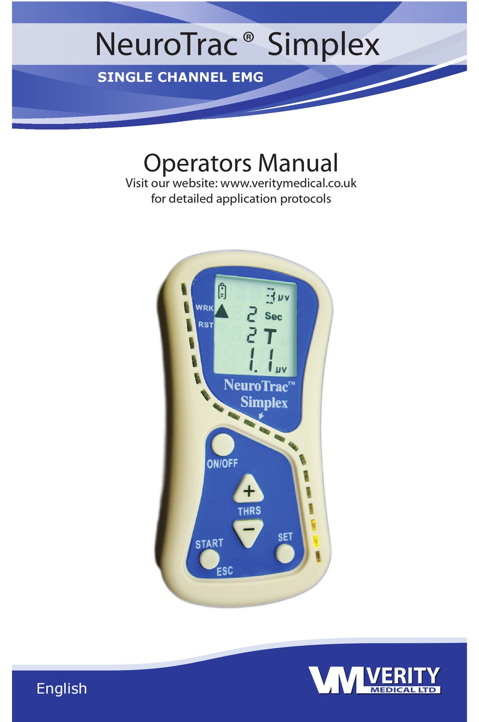 VERITY MEDICAL NEUROTRAC SIMPLEX OPERATION MANUAL Pdf Download ManualsLib