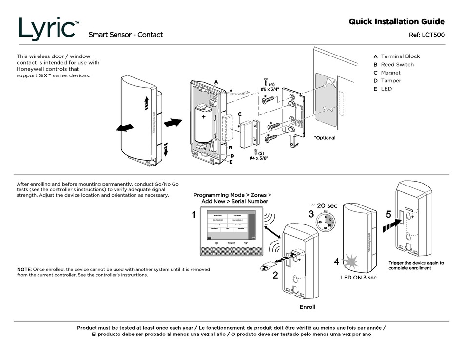 HONEYWELL LYRIC LCT500 QUICK INSTALLATION MANUAL Pdf Download ManualsLib