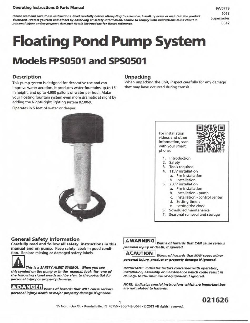 FLINT & WALLING FPS0501 WATER PUMP OPERATING INSTRUCTIONS ManualsLib