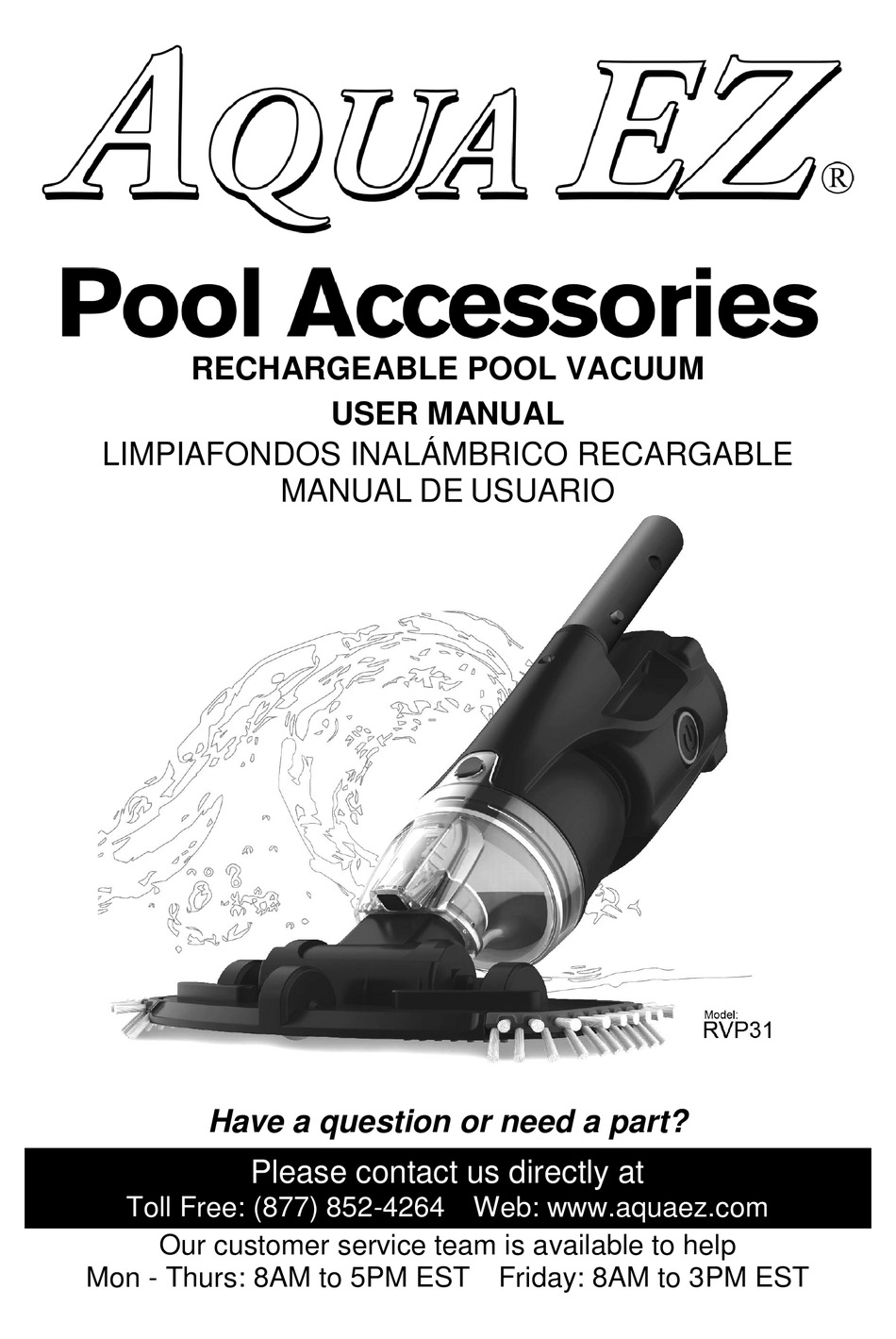 AQUA EZ RVP31 VACUUM CLEANER USER MANUAL ManualsLib
