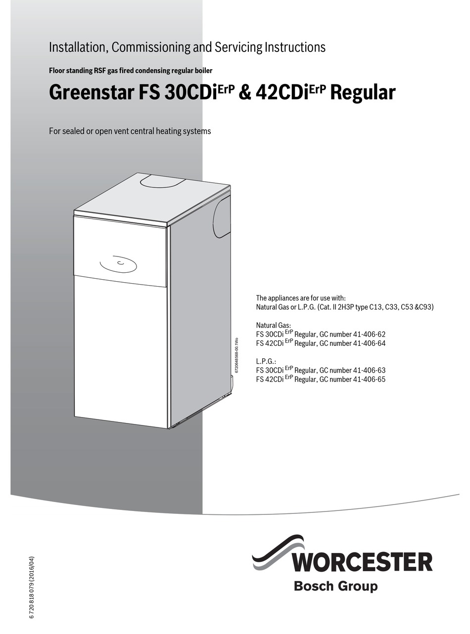 WORCESTER GREENSTAR FS 30CDI INSTALLATION, COMMISSIONING AND SERVICING
