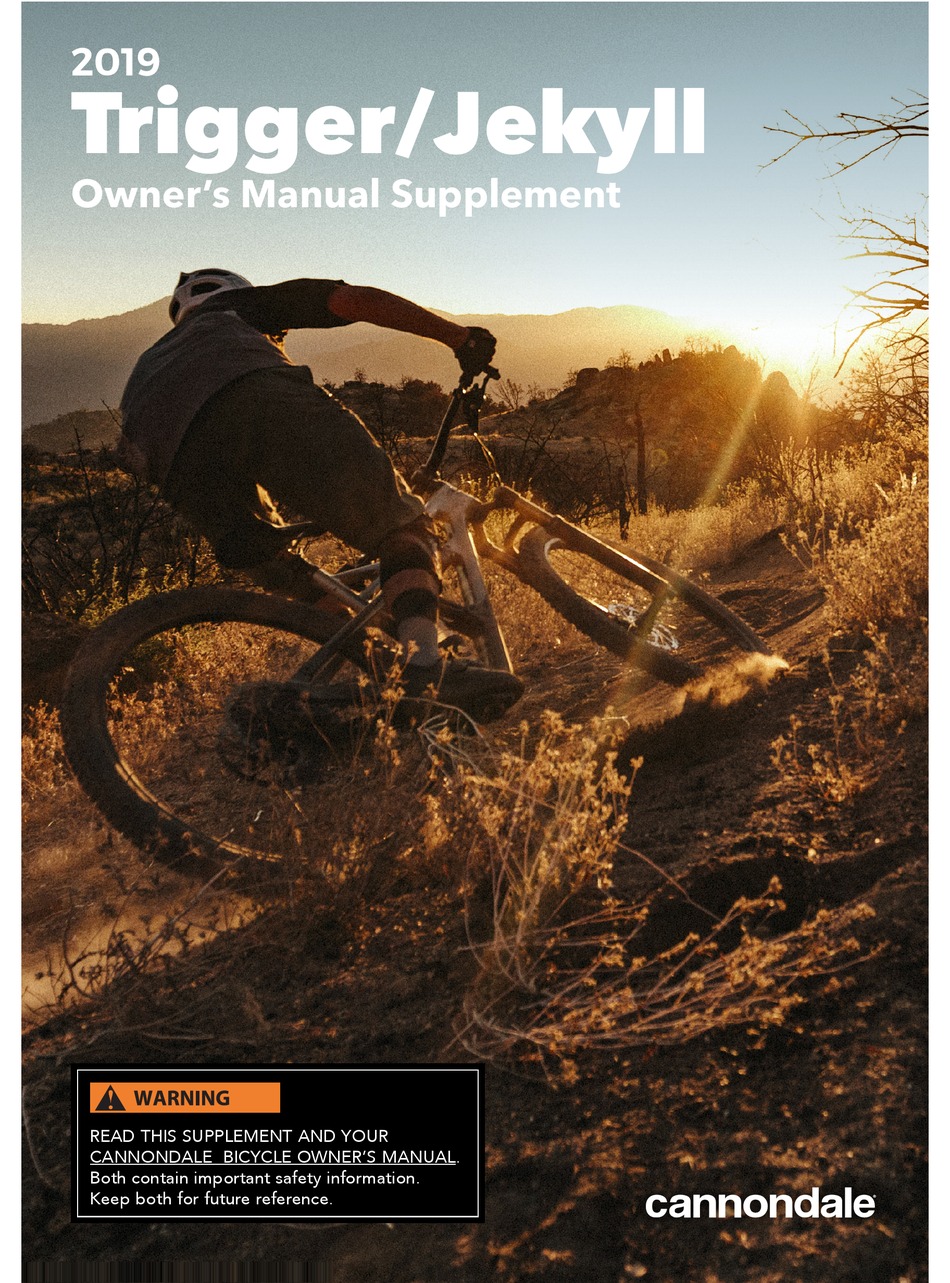 CANNONDALE TRIGGER 2019 BICYCLE OWNER S MANUAL SUPPLEMENT ManualsLib