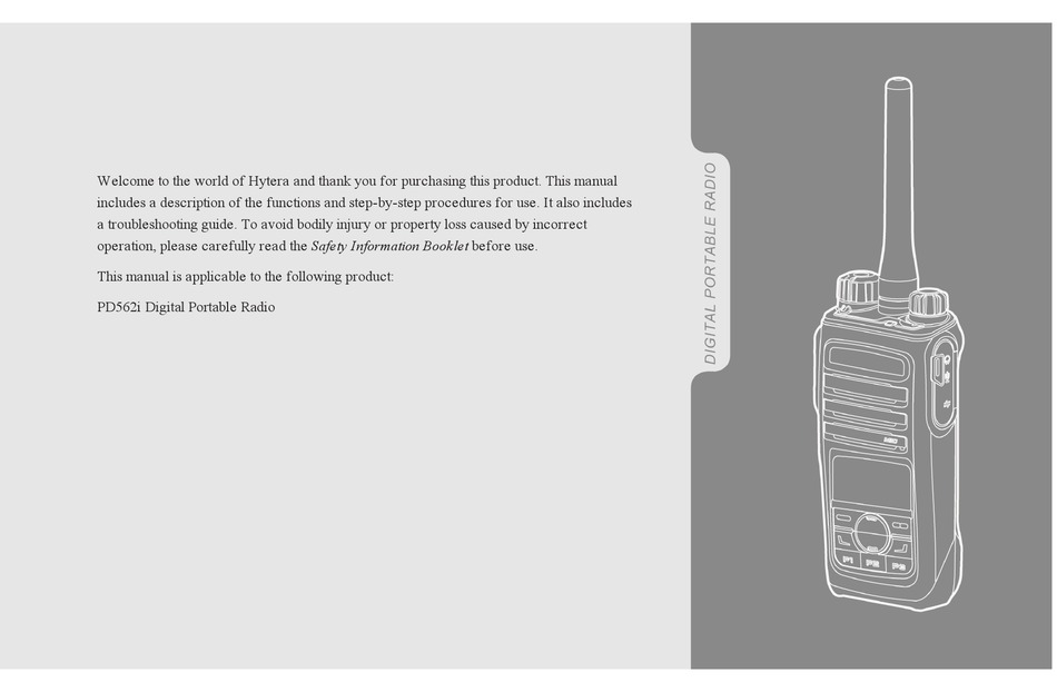 HYTERA PD562I PORTABLE RADIO OWNER