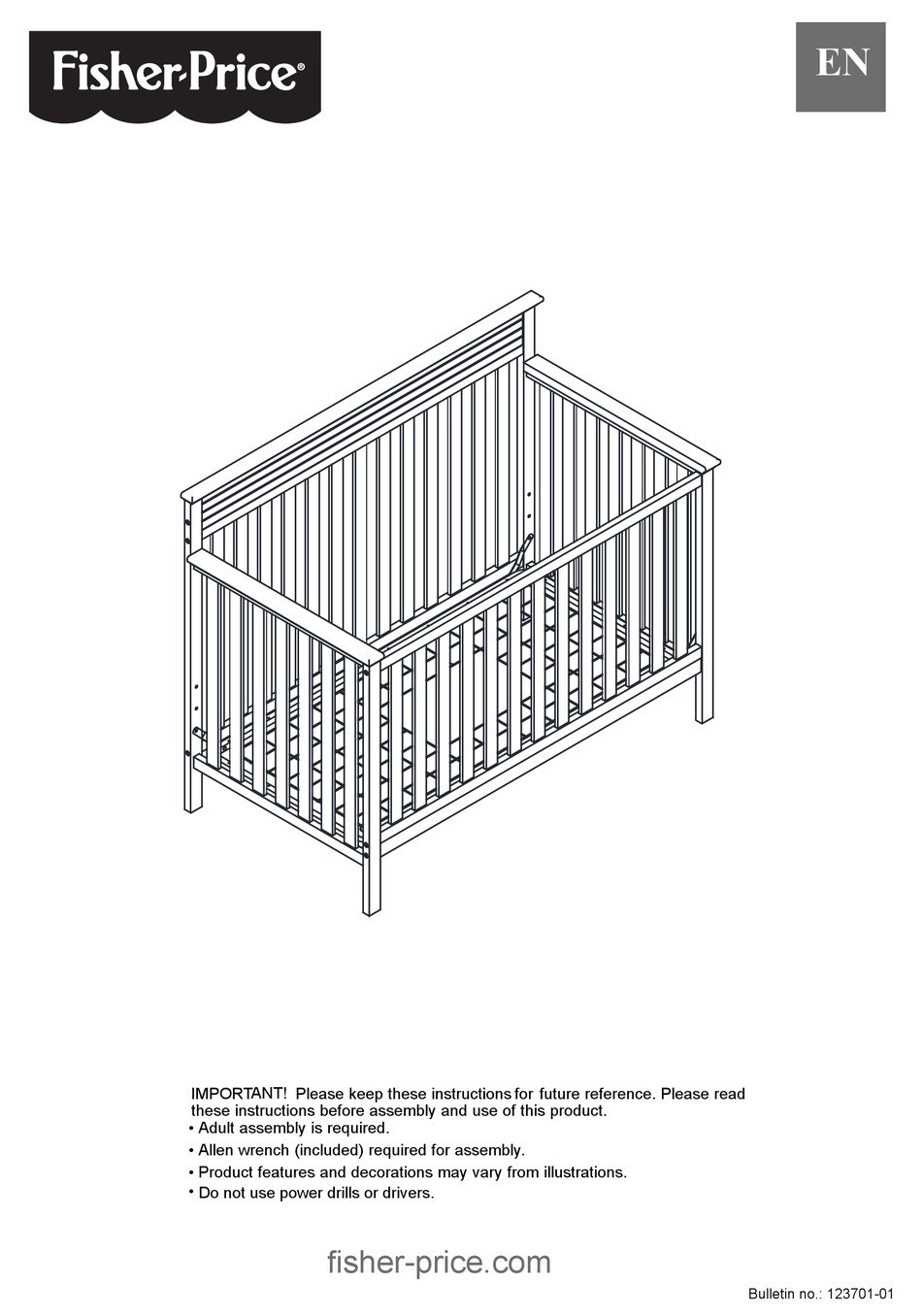 Fisher price crib on sale manual