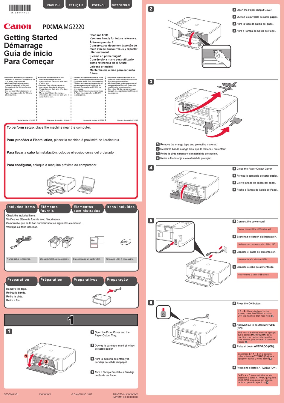 CANON PIXMA MG2220 GETTING STARTED Pdf Download | ManualsLib