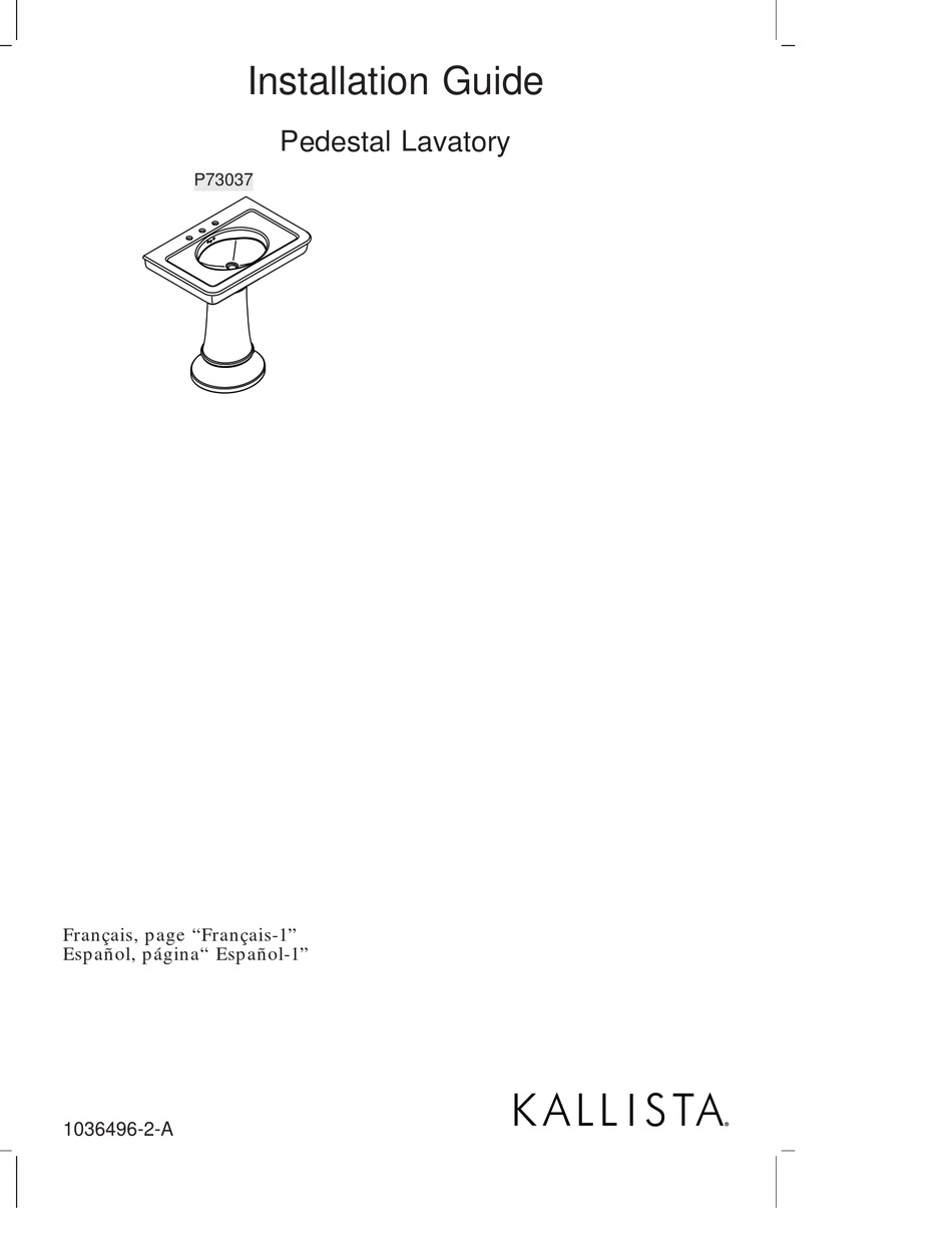 KALLISTA P73037 INSTALLATION MANUAL Pdf Download ManualsLib