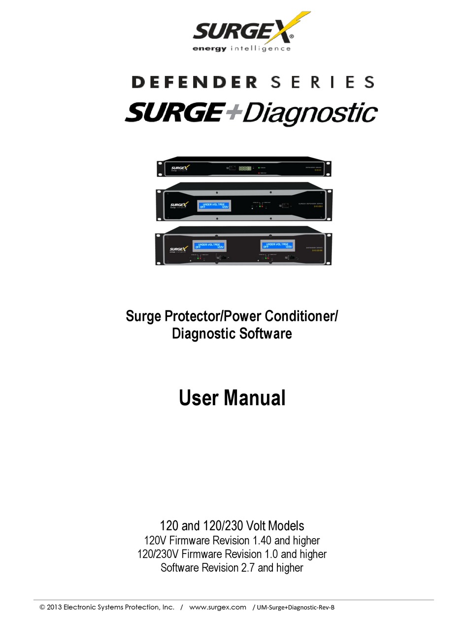 SURGEX DEFENDER SERIES SURGE PROTECTOR USER MANUAL ManualsLib