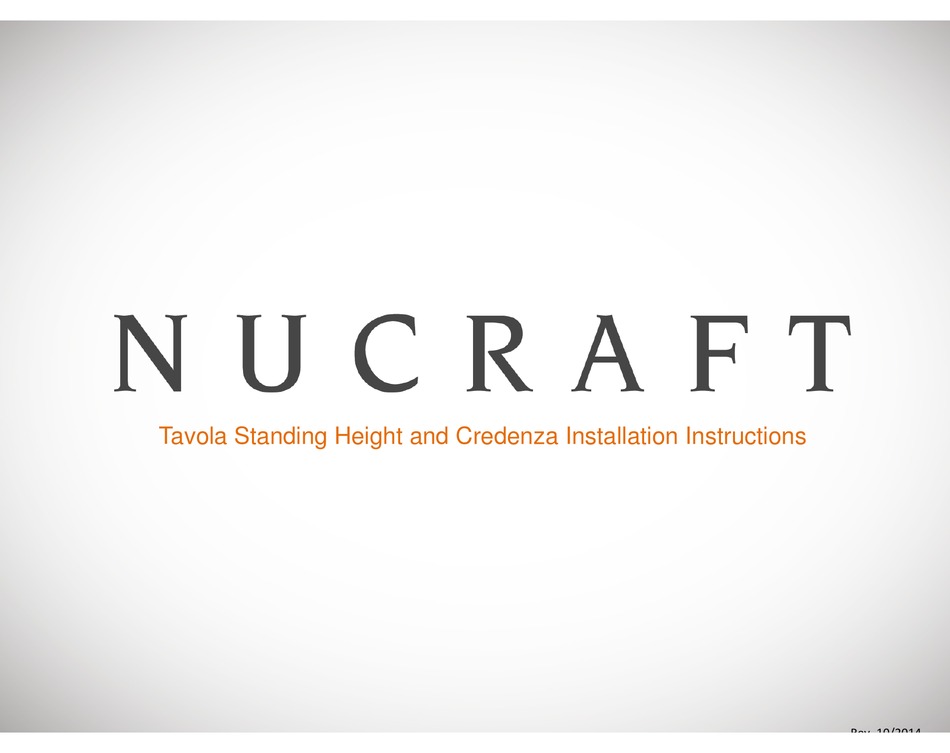 NUCRAFT TAVOLA STANDING HEIGHT AND CREDENZA INDOOR FURNISHING
