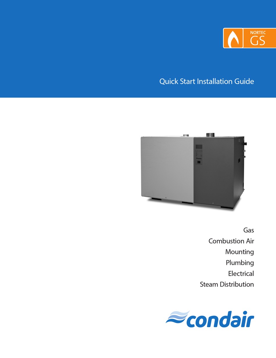 CONDAIR NORTEC GS SERIES HUMIDIFIER QUICK START INSTALLATION MANUAL