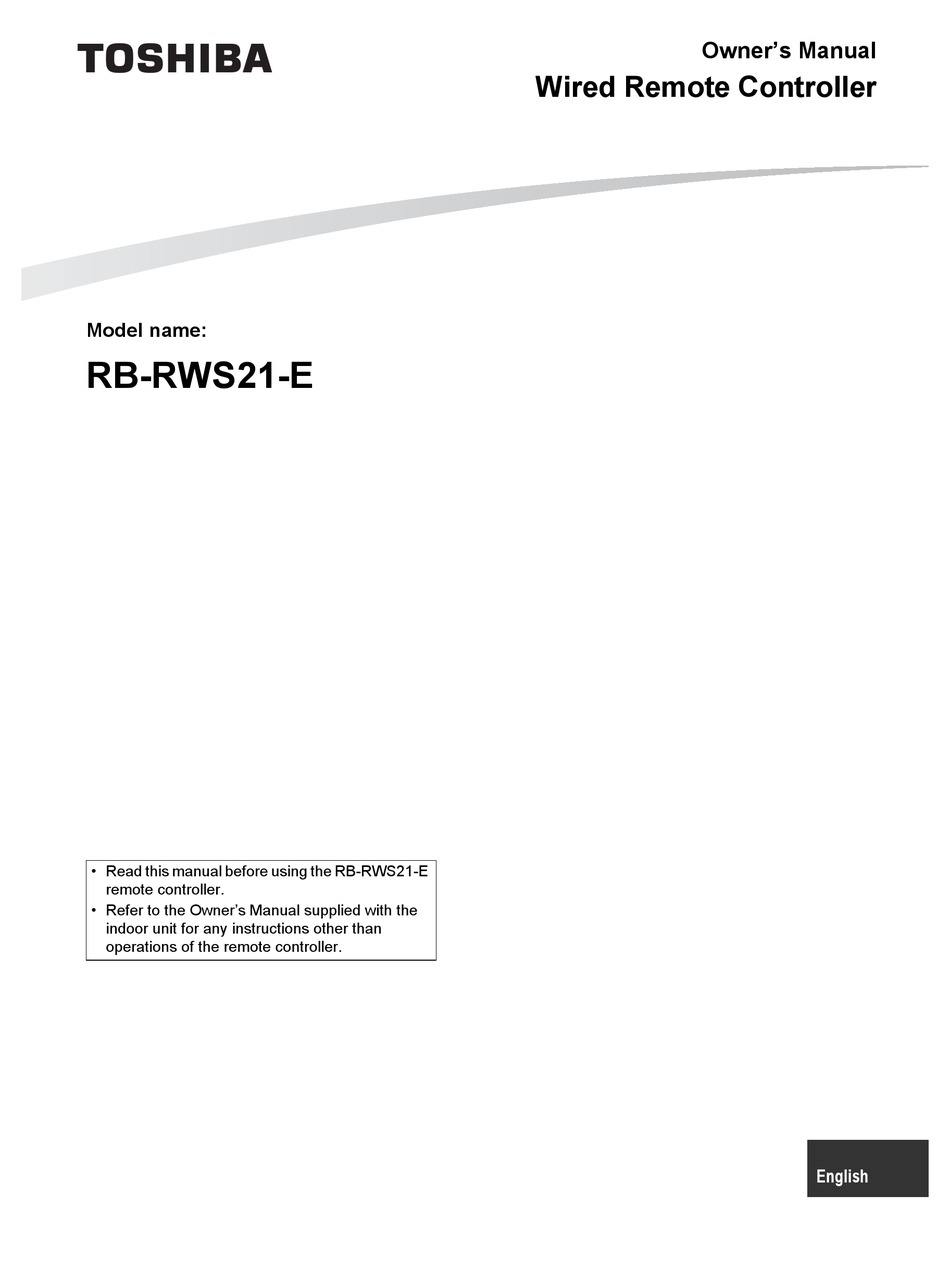 Toshiba Rb Rws21 E Owner S Manual Pdf Download Manualslib