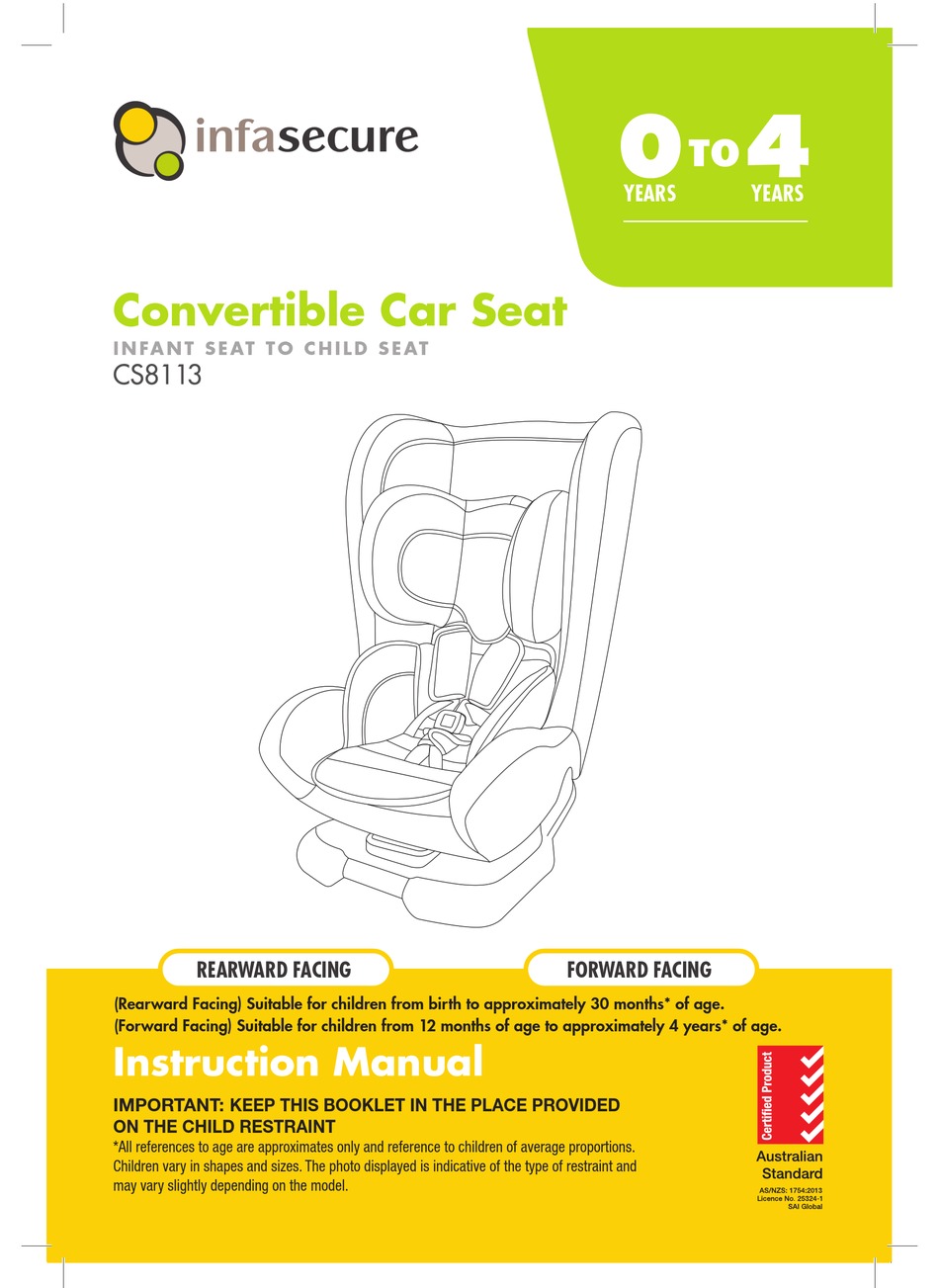 INFASECURE CS8113 CAR SEAT INSTRUCTION MANUAL ManualsLib
