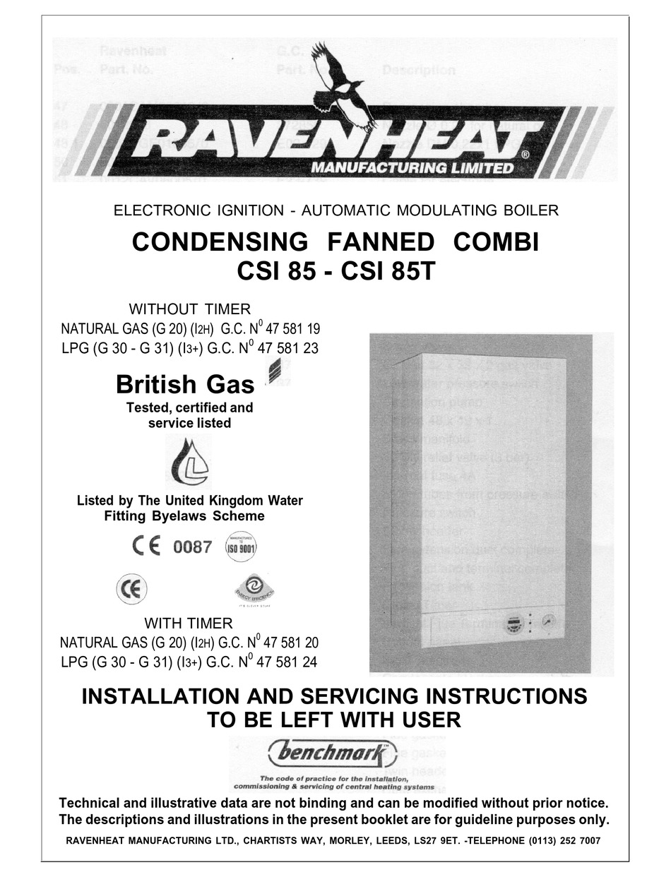 Ravenheat csi 85 aaa & 85B chauffage central clip sur capteur 18MM 0007SON11010/0 