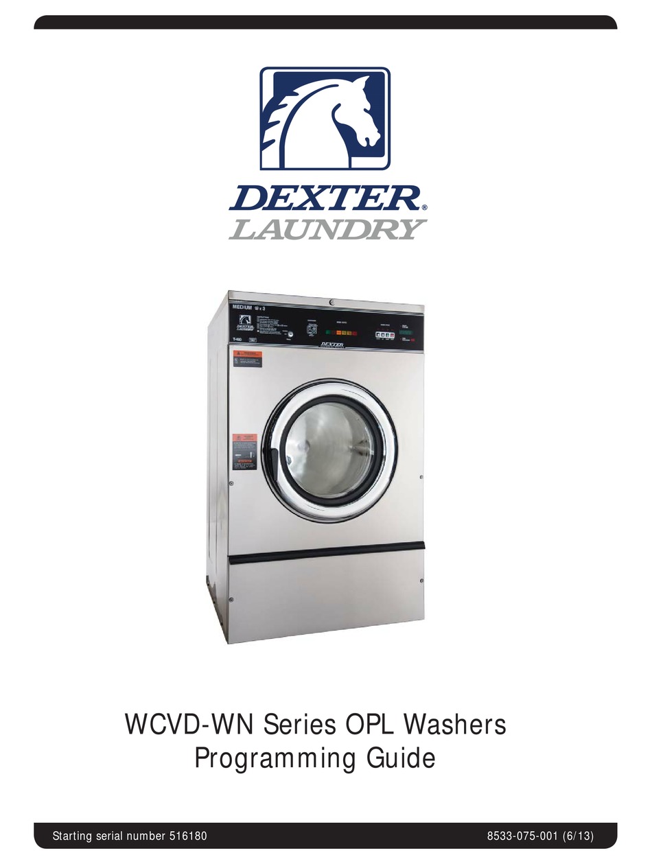 DEXTER LAUNDRY WCVDWN SERIES WASHER PROGRAMMING MANUAL ManualsLib