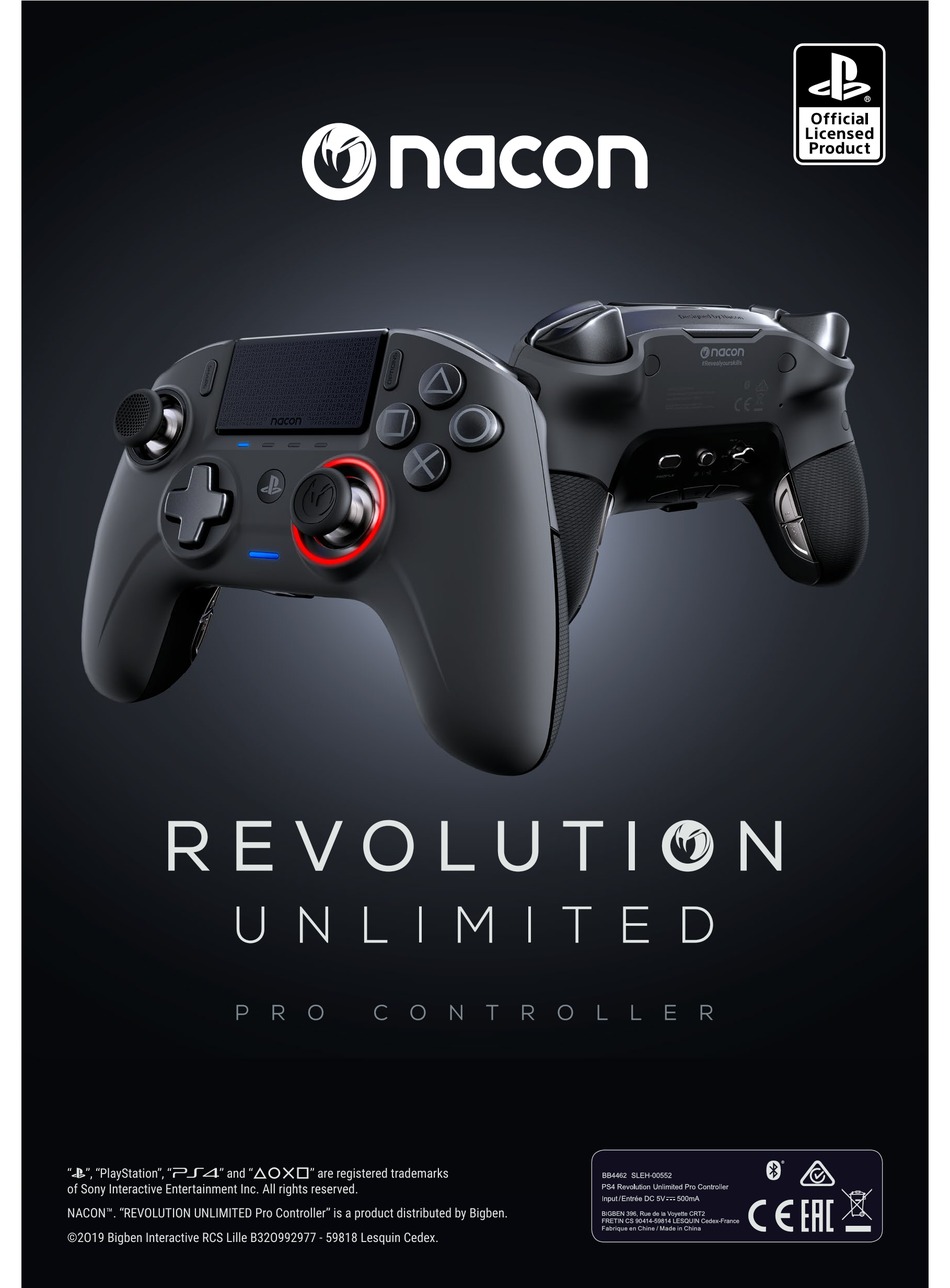 Nacon Revolution Unlimited Pro Controller User Manual Pdf Download Manualslib