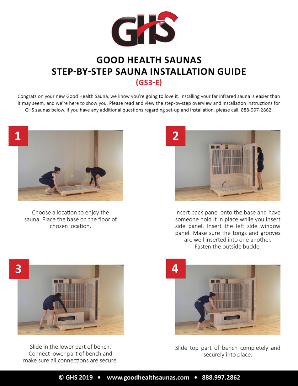 GOOD HEALTH SAUNAS GS3E INSTALLATION MANUAL Pdf Download ManualsLib