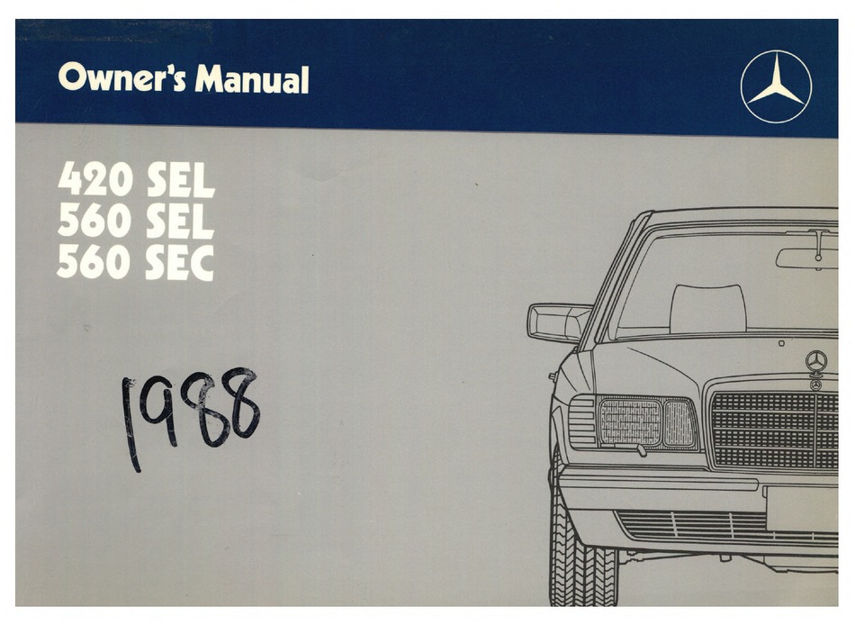 Mercedes Benz 420 Sel 1988 Owner S Manual Pdf Download Manualslib Mercedes Benz 420 Sel 1988 Owner S Manual Pdf Download Manualslib