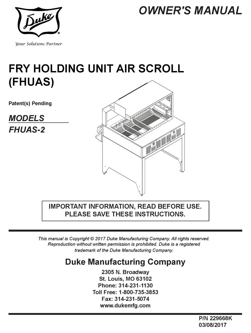 DUKE FHUAS2 OWNER'S MANUAL Pdf Download ManualsLib