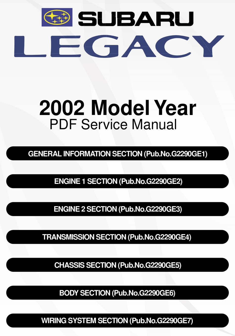 SUBARU LEGACY 2002 SERVICE MANUAL Pdf Download ManualsLib