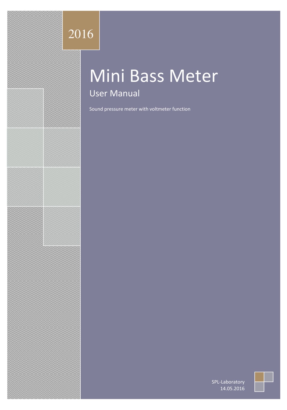 SPLLABORATORY MINI BASS METER 2016 USER MANUAL Pdf Download ManualsLib