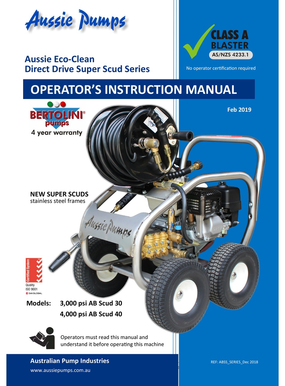 Care And Maintenance - AUSSIE ECO-CLEAN Monsoon 200 Maintenance Manual  [Page 5]