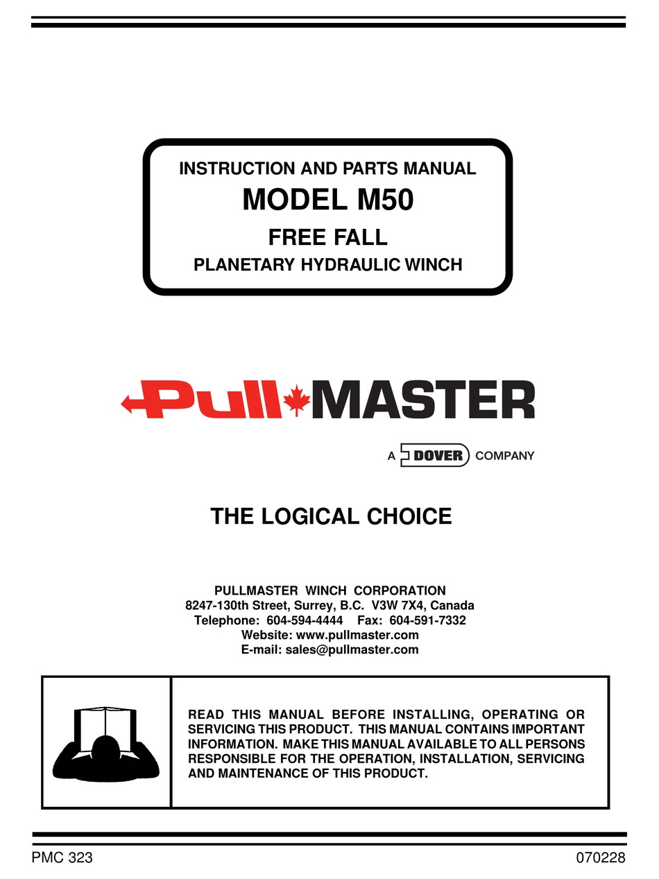 PULLMASTER M50 WINCH INSTRUCTIONS AND PARTS MANUAL ManualsLib