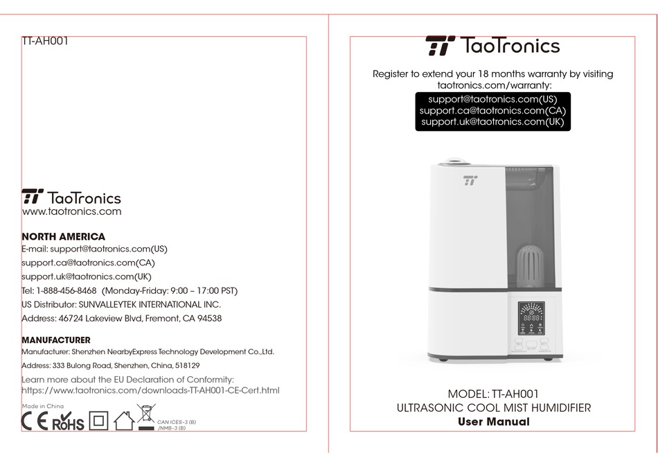 TAOTRONICS TT-AH001 USER MANUAL Pdf Download | ManualsLib