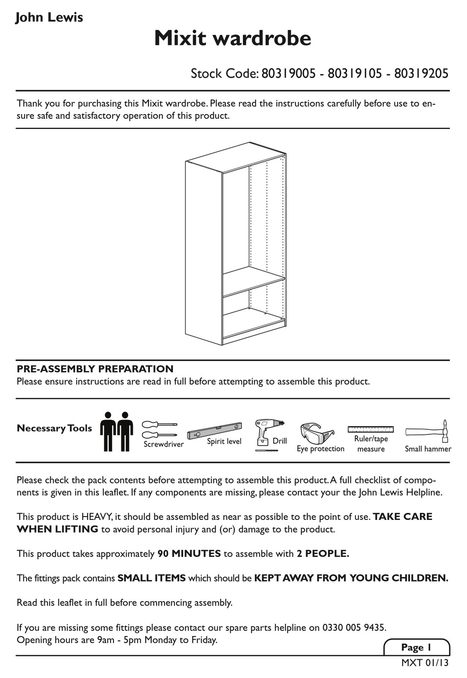JOHN LEWIS MIXIT INDOOR FURNISHING ASSEMBLY MANUAL ManualsLib