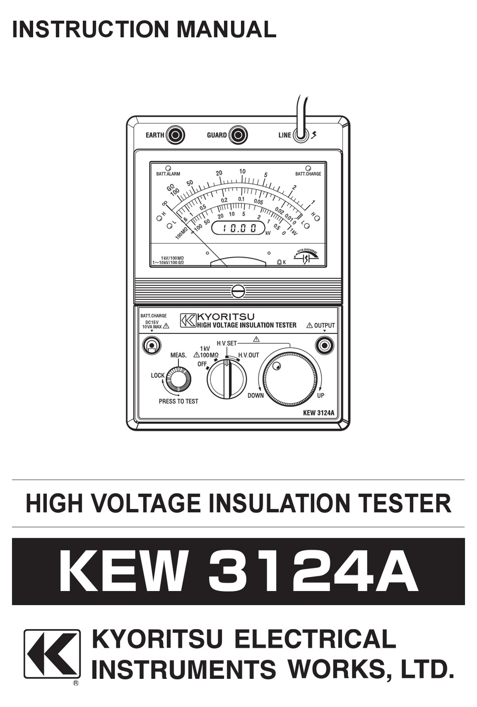 Kyoritsu Electrical Instruments Works Ltd Kew 3124a Instruction Manual Pdf Download Manualslib