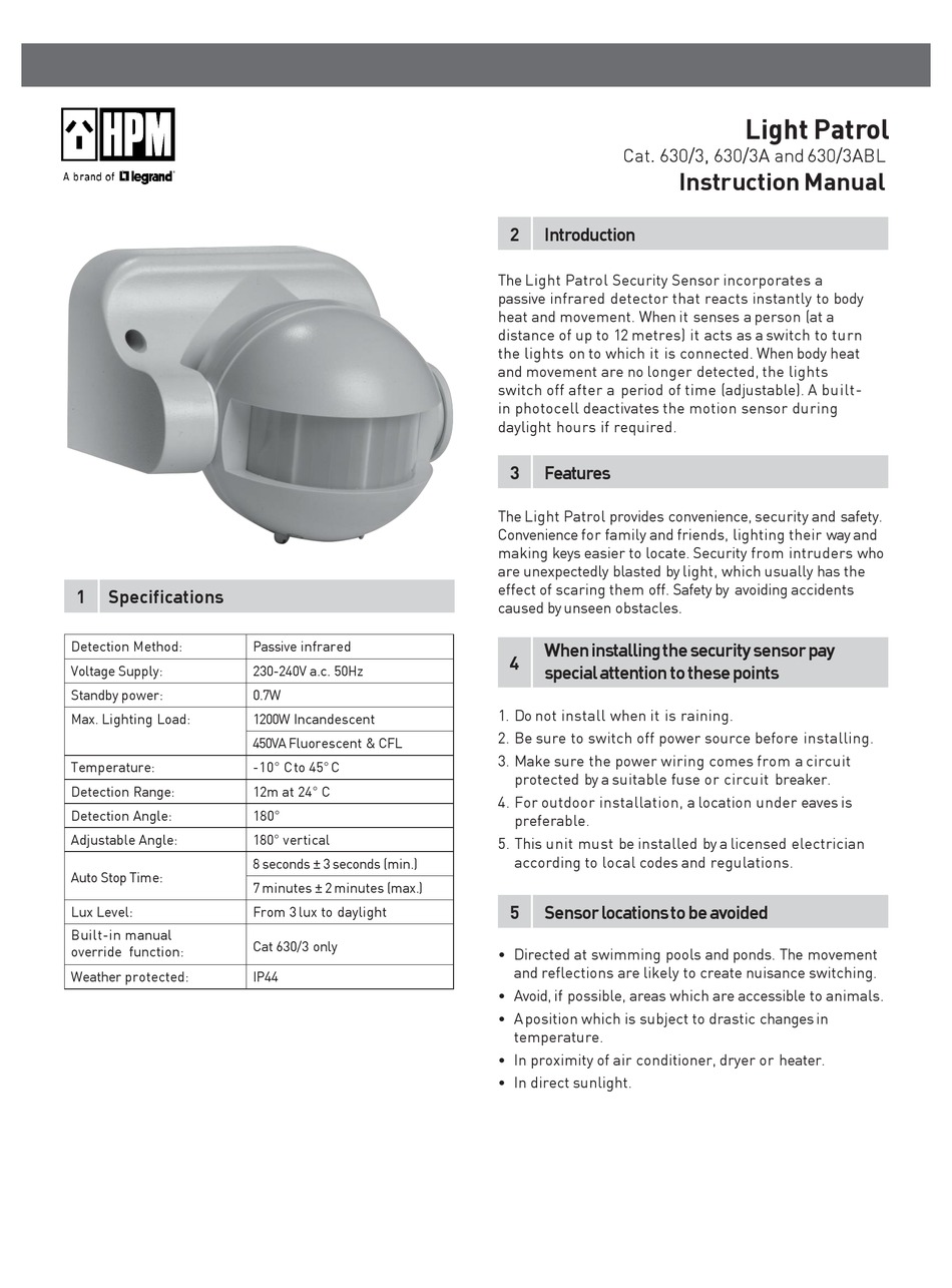 HPM 630/3 INSTRUCTION MANUAL Pdf Download | ManualsLib  Hpm Movement Sensor Wiring Diagram    ManualsLib