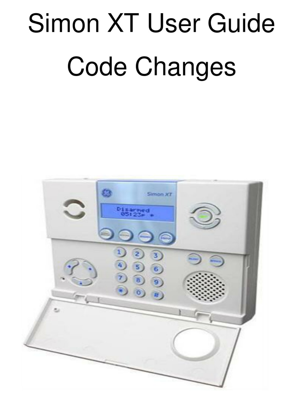 GE SIMON XT USER MANUAL Pdf Download ManualsLib