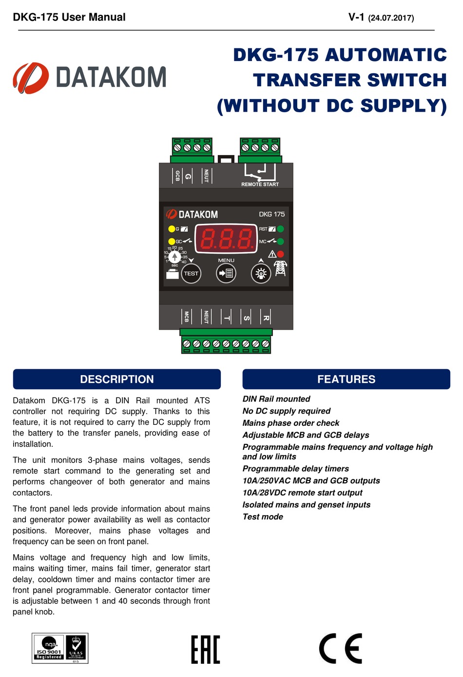 Datakom Dkg Switch User Manual Manualslib