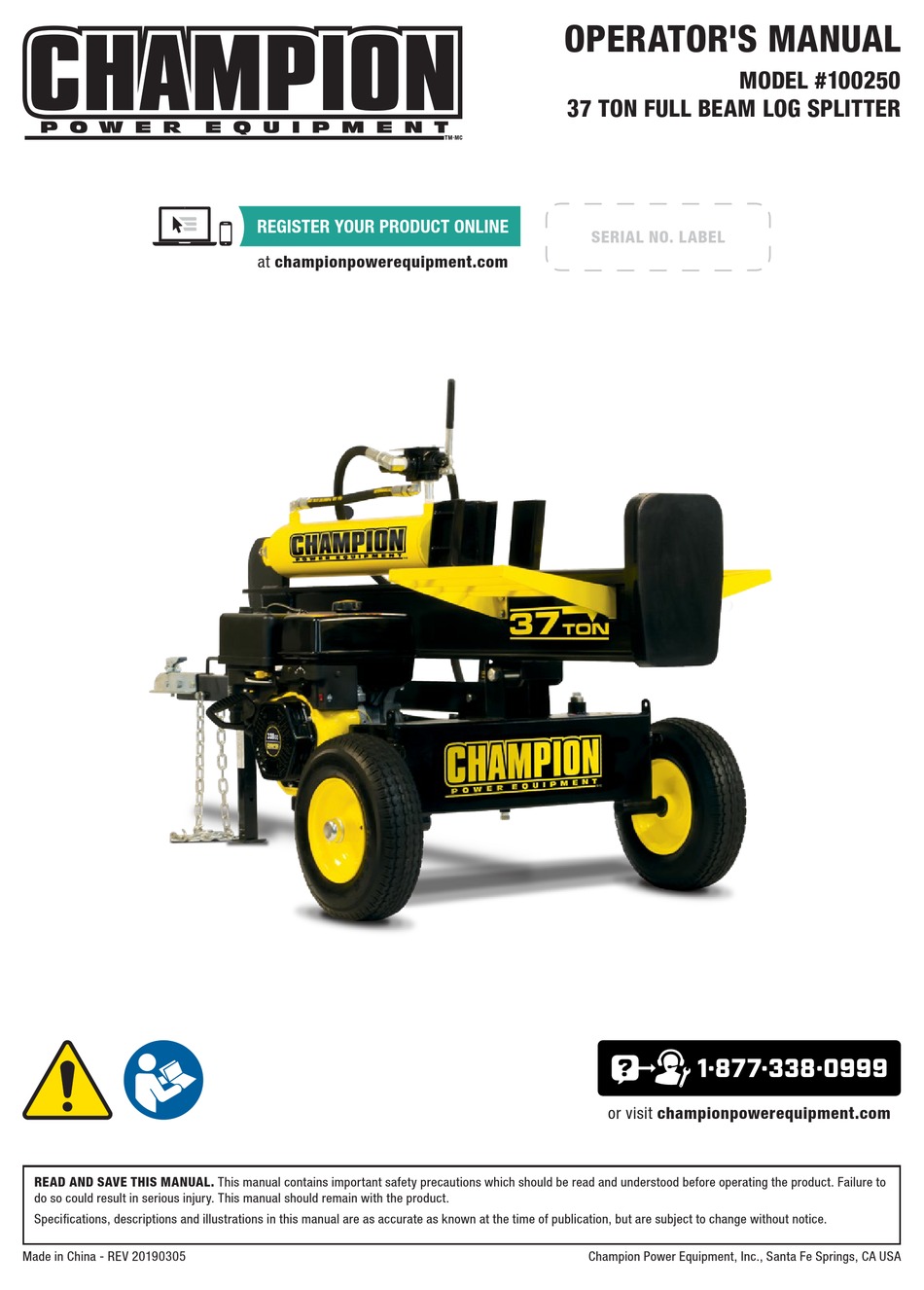 Champion 34 Ton Log Splitter Parts List Reviewmotors.co