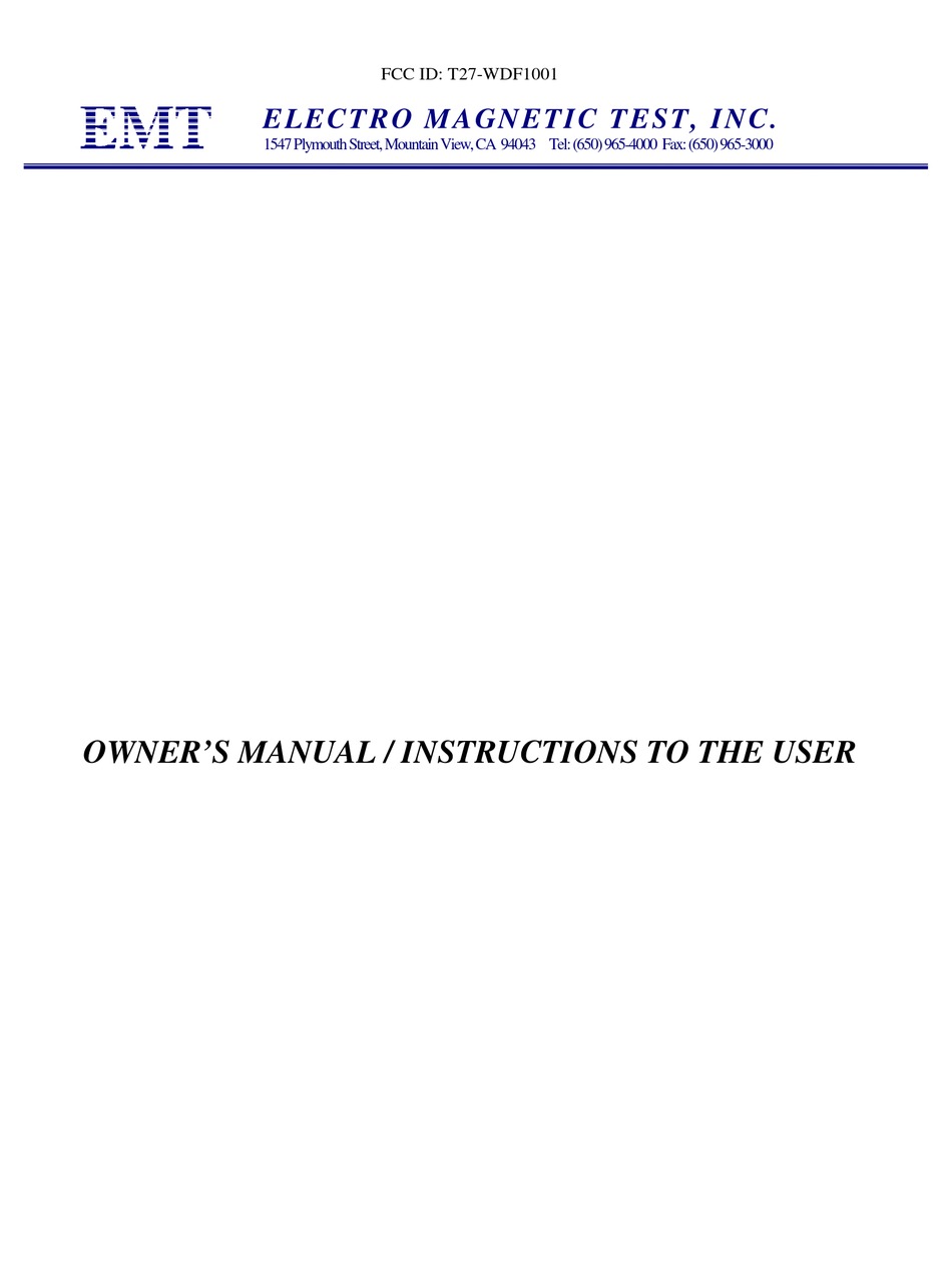 EMT XTENDER REPEATER OWNER'S MANUAL AND INSTRUCTIONS ManualsLib