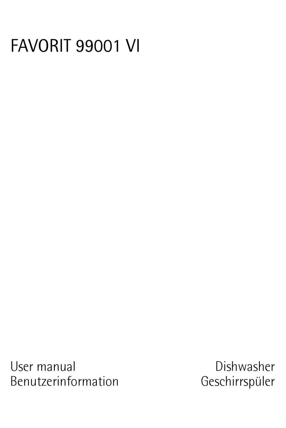 AEG ELECTROLUX FAVORIT 99001 VI DISHWASHER USER MANUAL ManualsLib